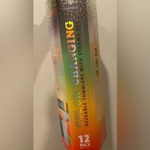 Manna color changing cups tumbler Set of 12 Reusable in Green, Orange, Confetti